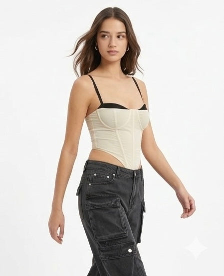Corset beige con negro