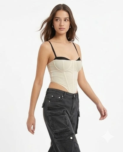 Corset beige con negro
