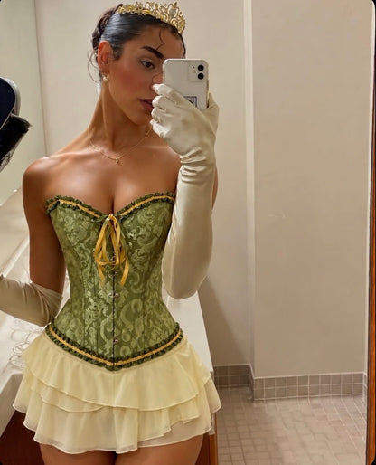 Corset verde para disfraz de la princesa y el sapo