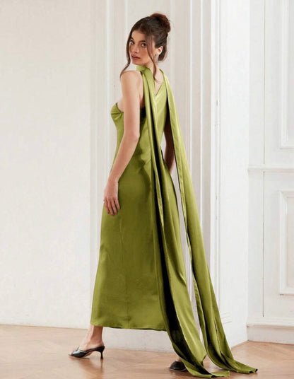 Vestido Amara, verde oliva
