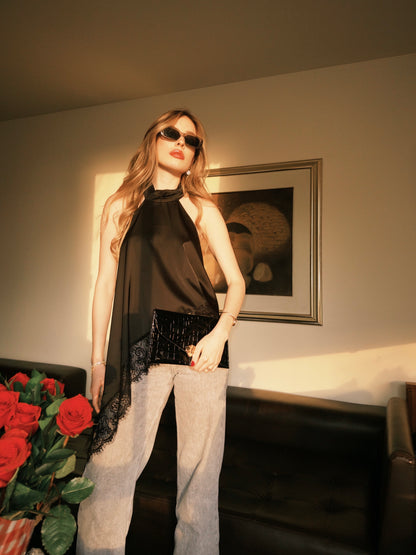 Blusa Gaia / satén - encaje