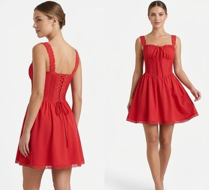 Vestido victoria con corset - Rojo