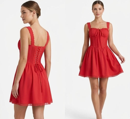 Vestido victoria con corset - Rojo