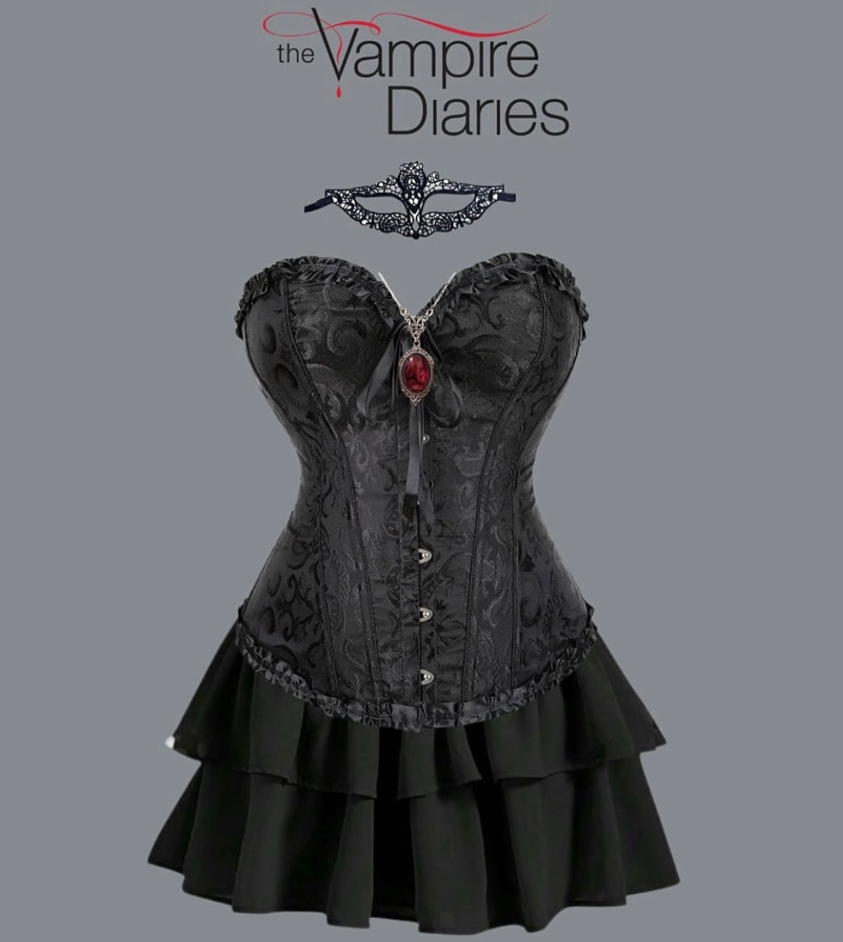 Corset negro para disfraz de the vampire diaries / conejita / ángel negro