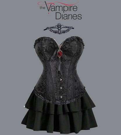 Corset negro para disfraz de the vampire diaries / conejita / ángel negro
