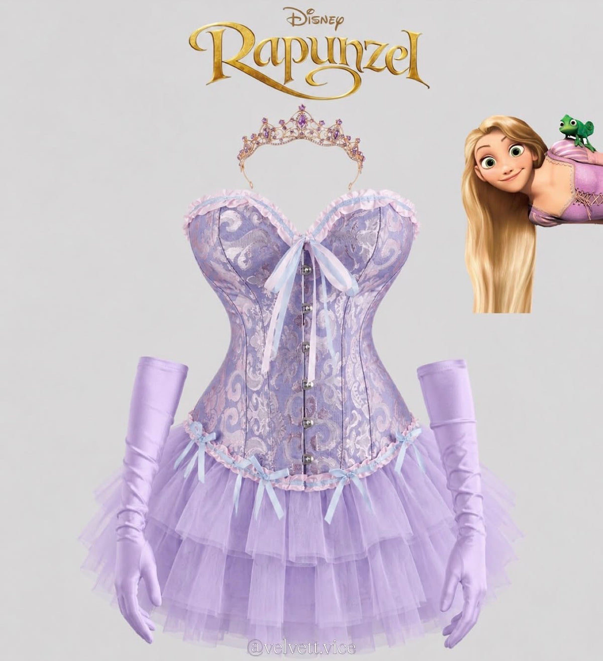 Corset lila para disfraz rapunzel