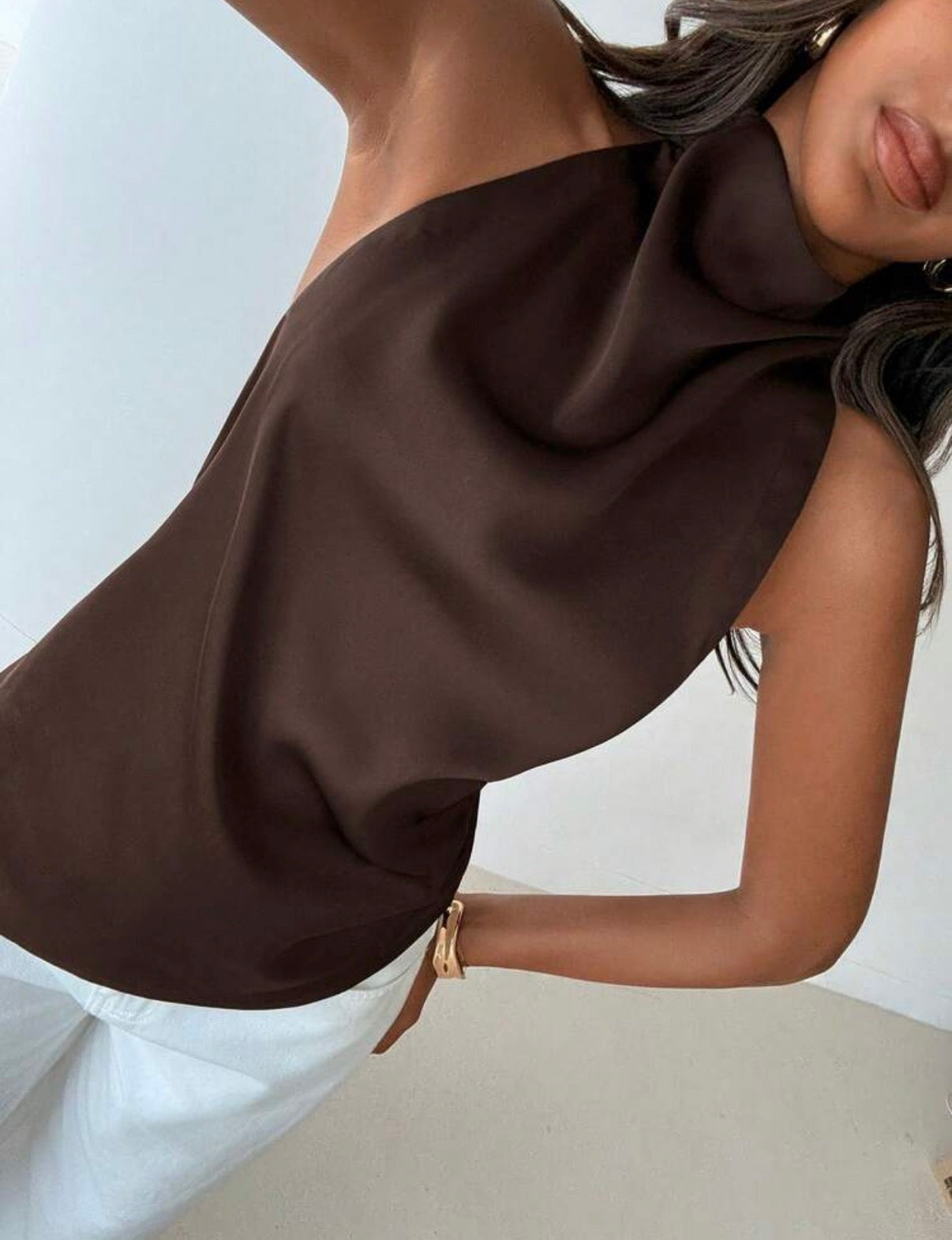 Blusa en satin halter