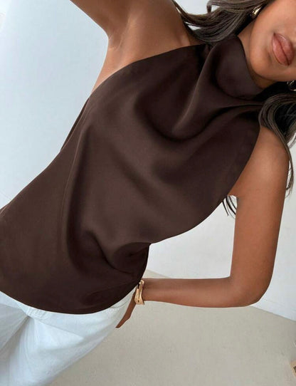 Blusa en satin halter