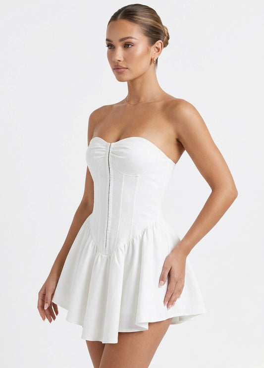 Vestido estraple tipo corset