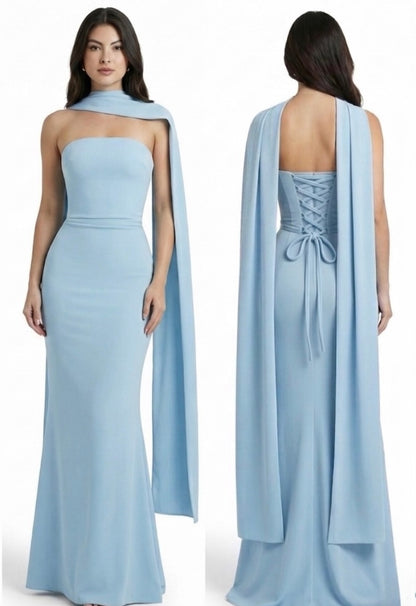 Vestido celeste con corset