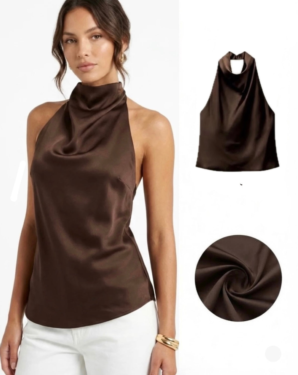 Blusa en satin halter