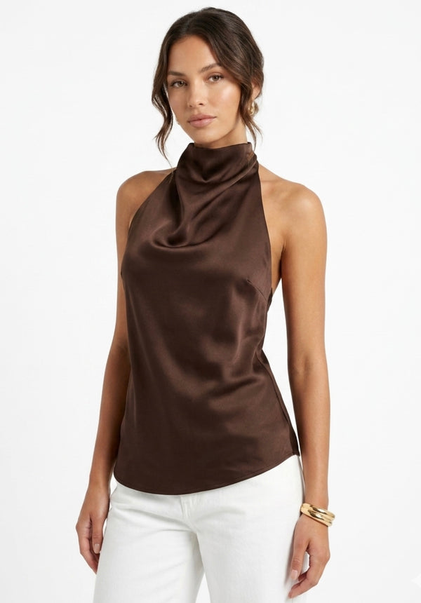Blusa en satin halter