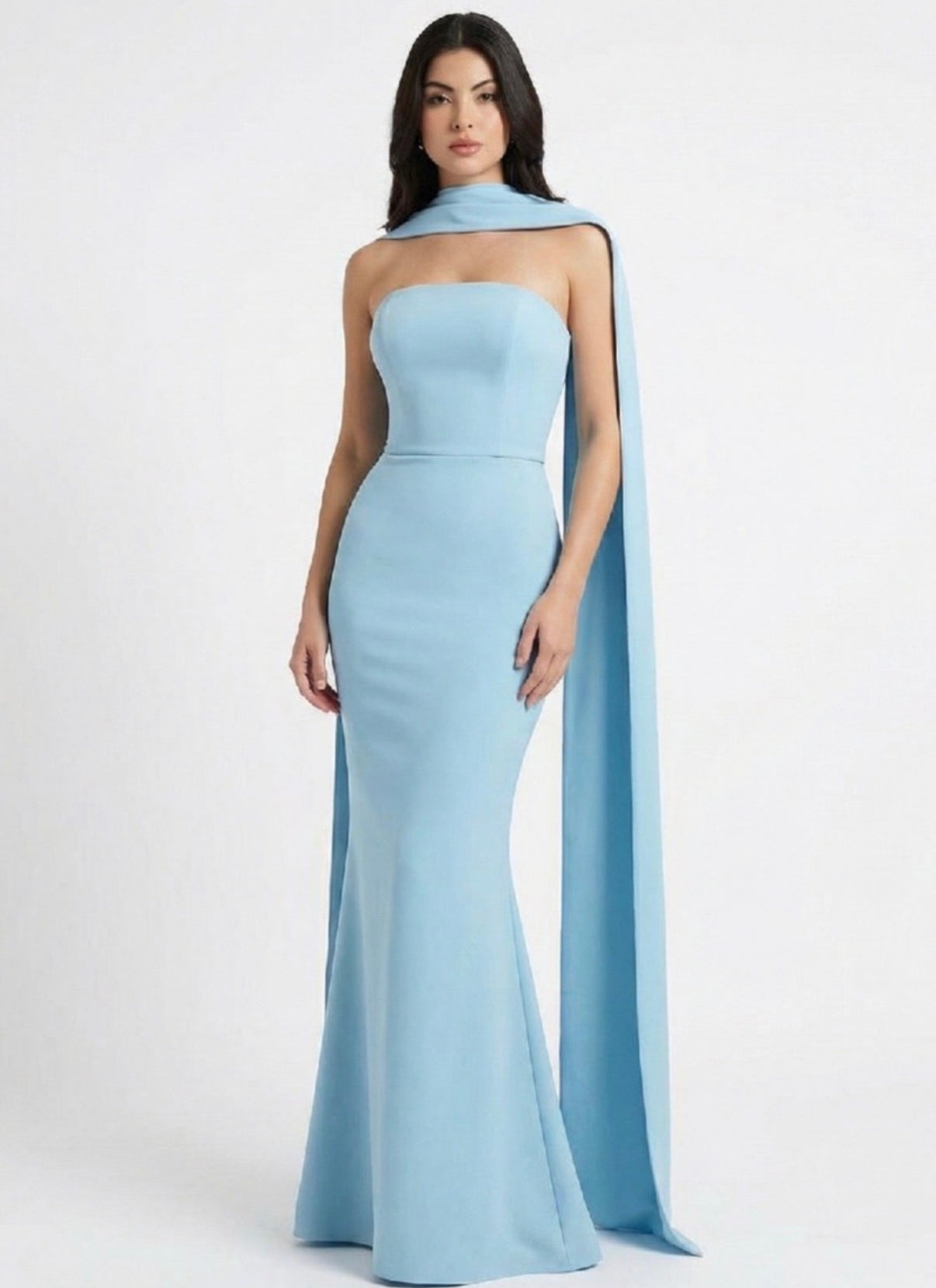 Vestido celeste con corset