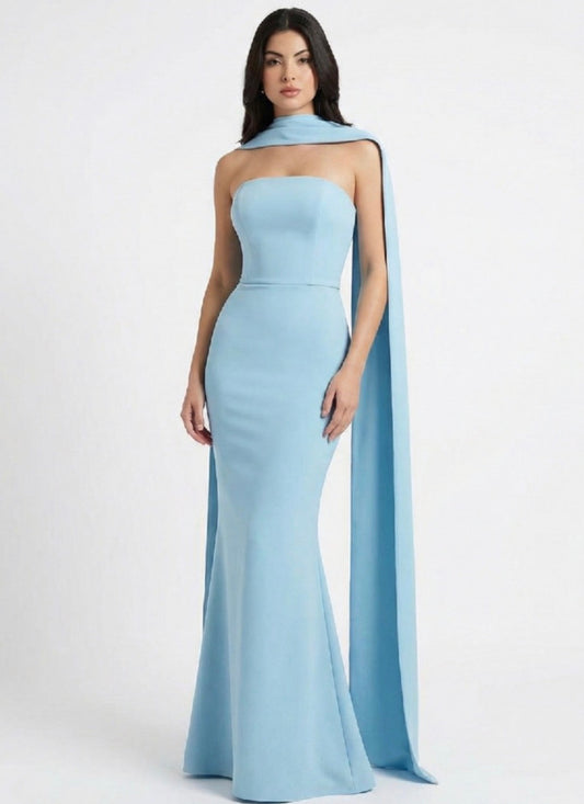 Vestido celeste con corset