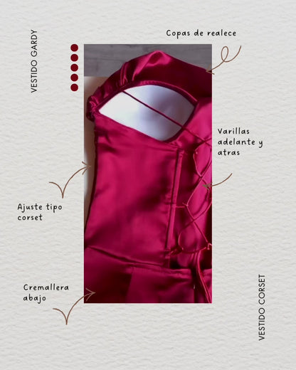 Vestido gardy con corset / vinotinto