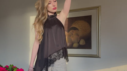 Blusa Gaia / satén - encaje