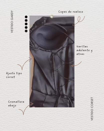 Vestido gardy con corset / negro