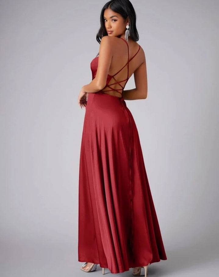Vestido Aria vinotinto / tipo corset
