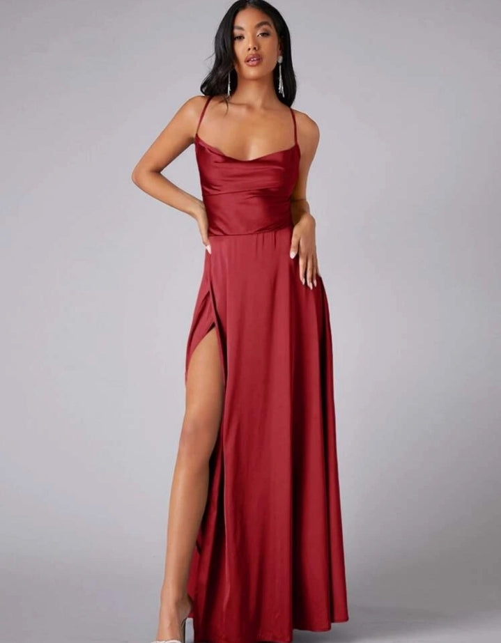 Vestido Aria vinotinto / tipo corset