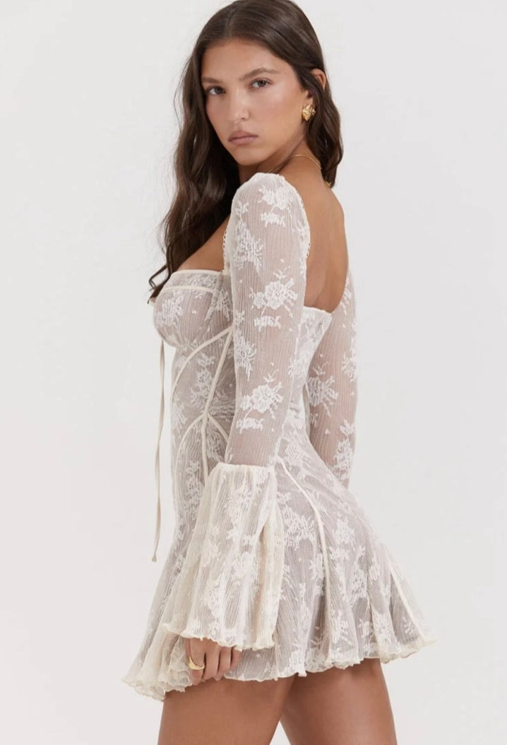 Vestido floral lace
