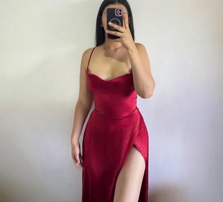Vestido Aria vinotinto / tipo corset