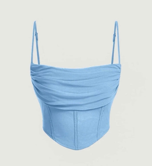 Crop top con detalles en mesh