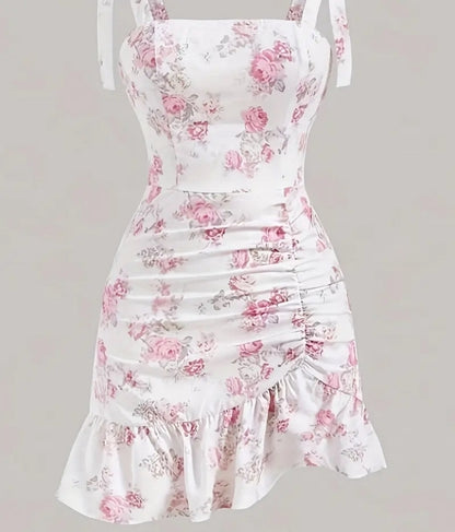 Vestido floral corto con bolero