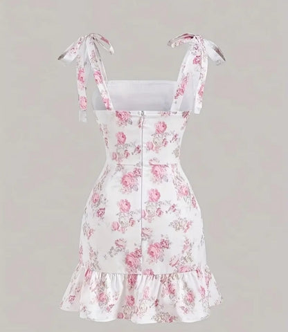 Vestido floral corto con bolero