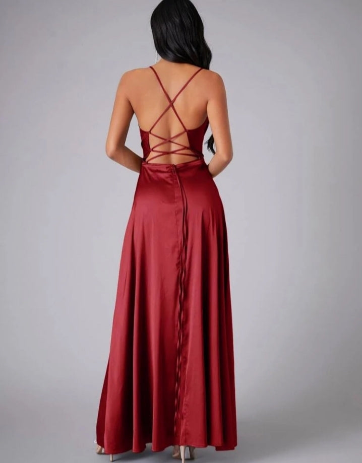Vestido Aria vinotinto / tipo corset