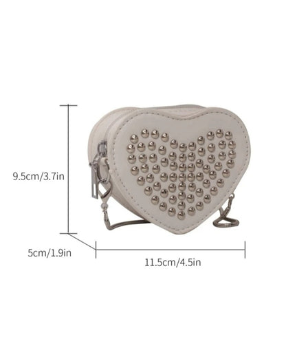 Bolso de corazón mini con taches
