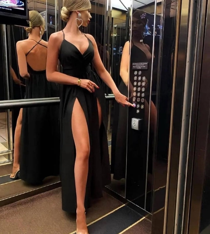 Vestido Ani / Dos aberturas, escote cruzado