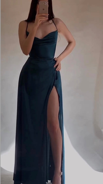 Vestido armonía, largo y con abertura