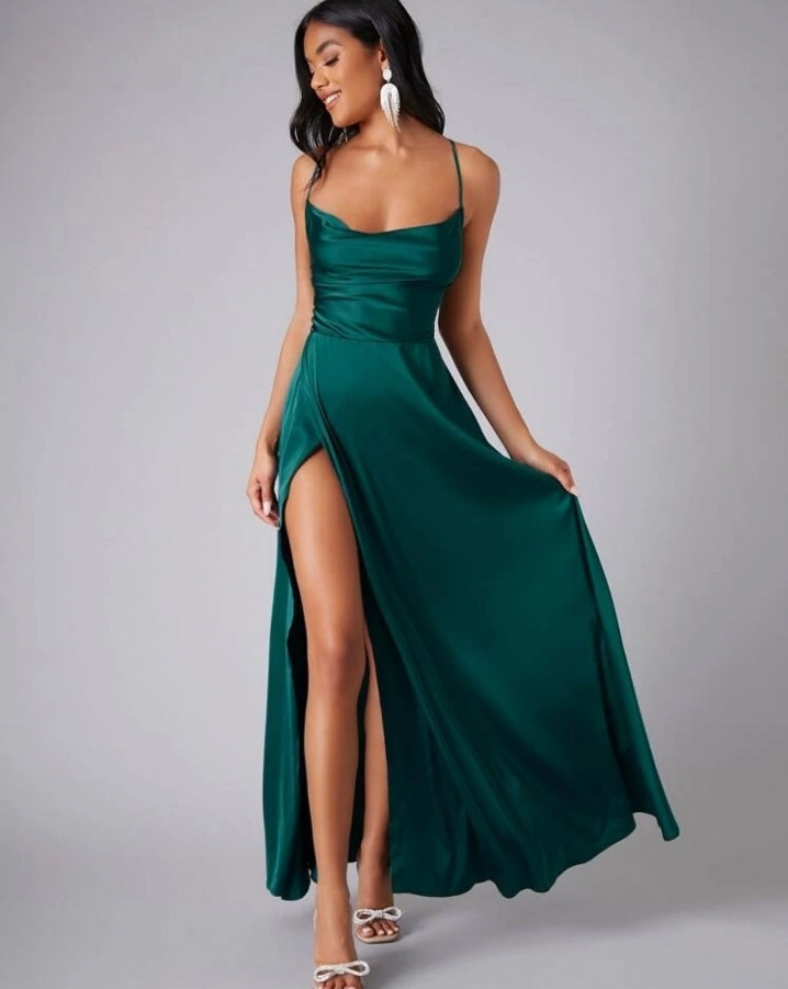 Vestido Aria verde esmeralda