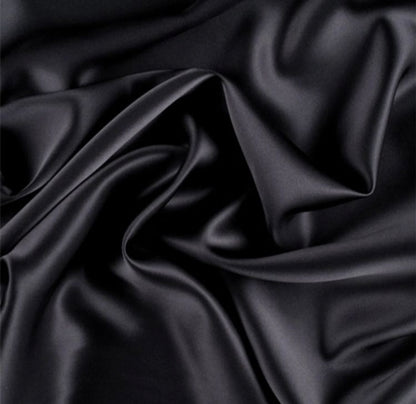 Vestido ari en satin de ajustar en la cintura-Negro