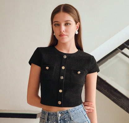 Blusa gold button