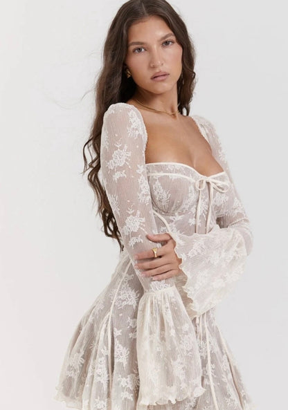 Vestido floral lace