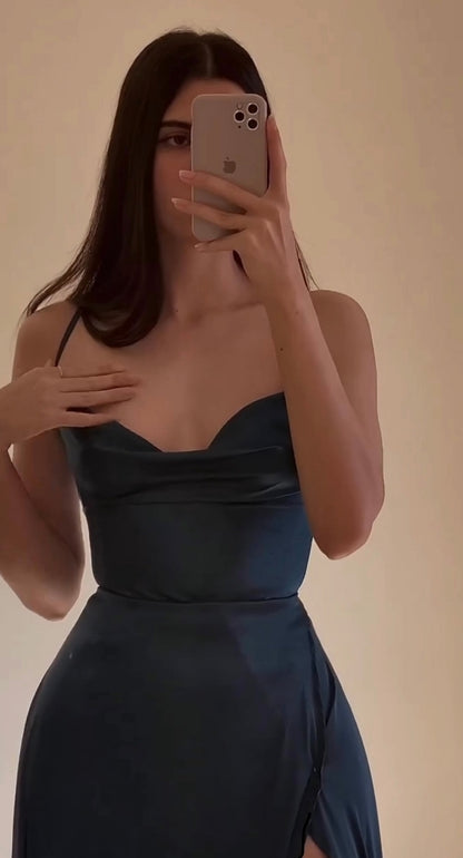 Vestido armonía, largo y con abertura