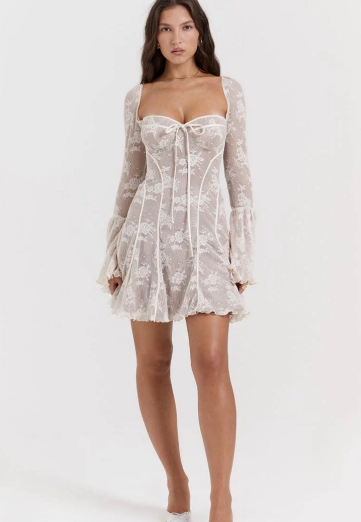 Vestido floral lace