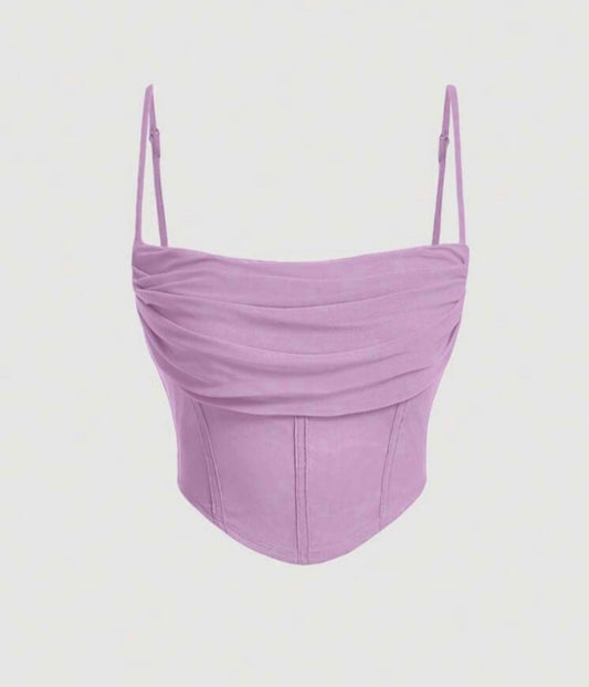 Crop top con detalles en mesh