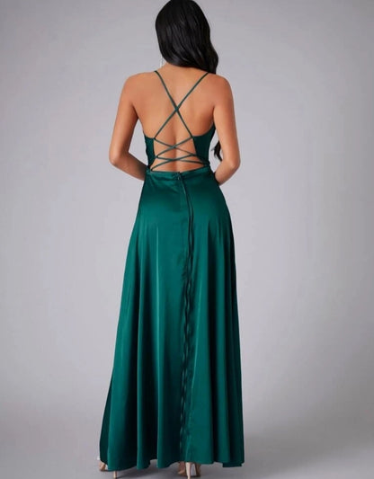 Vestido Aria verde esmeralda