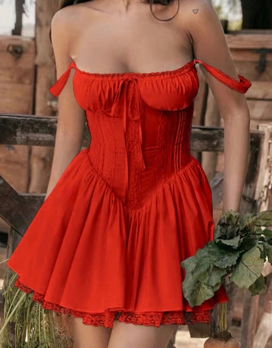 Vestido victoria con corset - Rojo