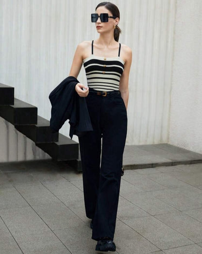 Bizwear camisero en tejido de punto a rayas