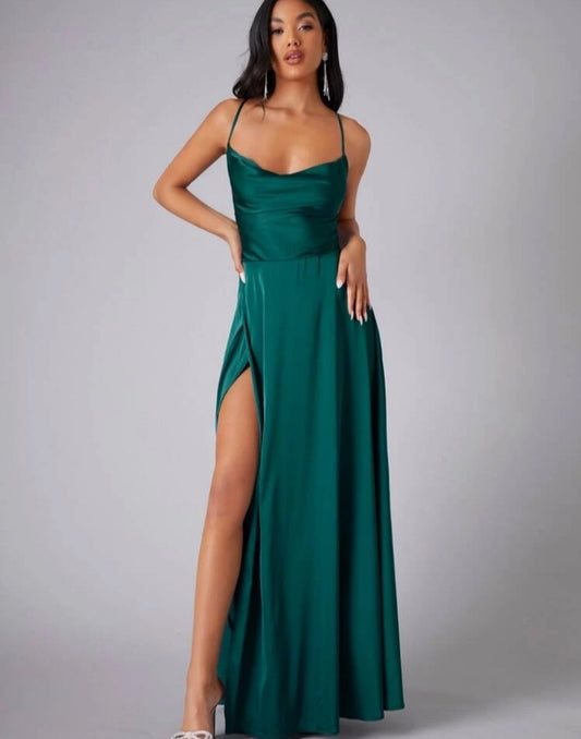 Vestido Aria verde esmeralda