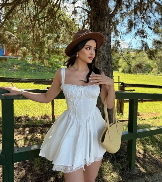 Vestido victoria con corset - Blanco