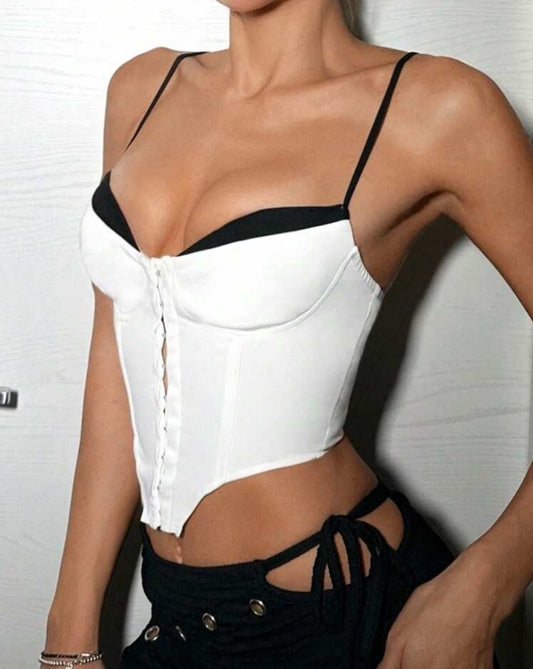 Corset bicolor con broches