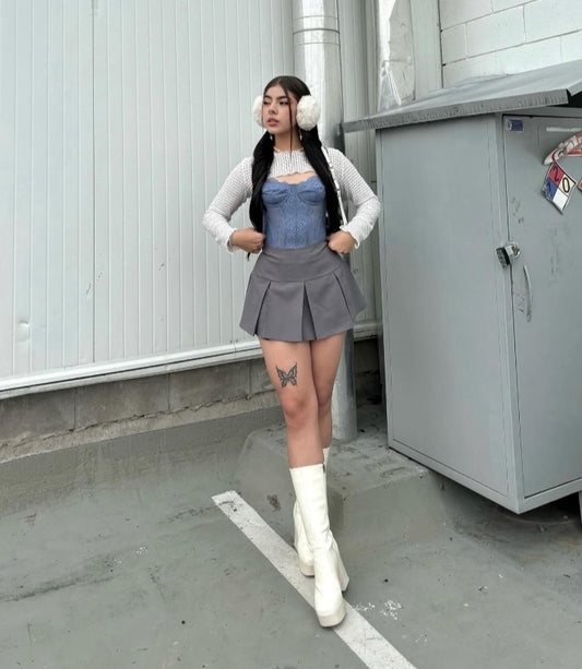 Mini skirt gris