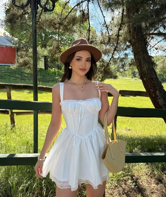 Vestido victoria con corset - Blanco