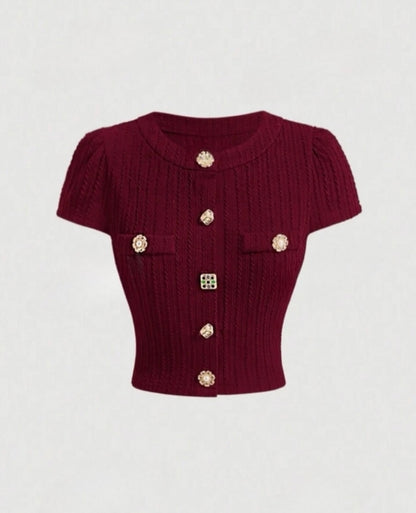 Blusa button burdeos