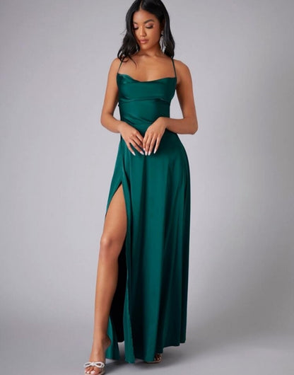 Vestido Aria verde esmeralda